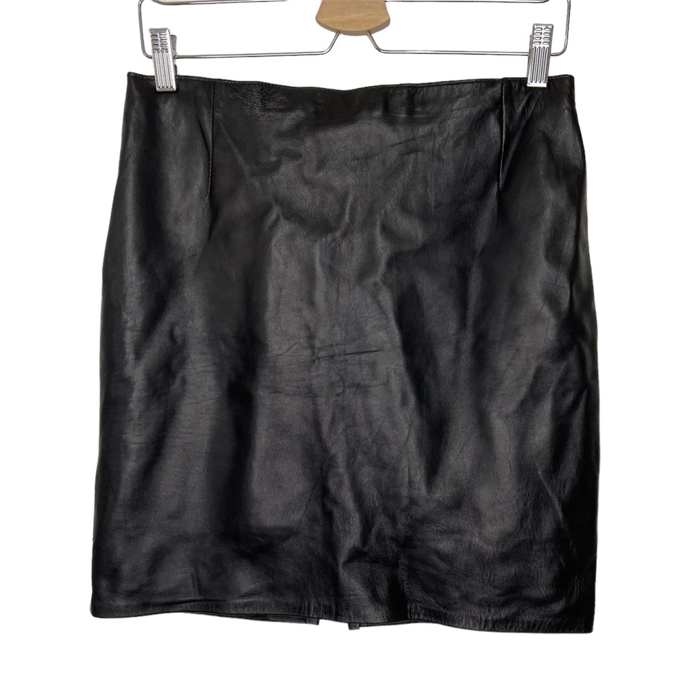 Firenze Santa Barbara Vintage Black Leather Skirt